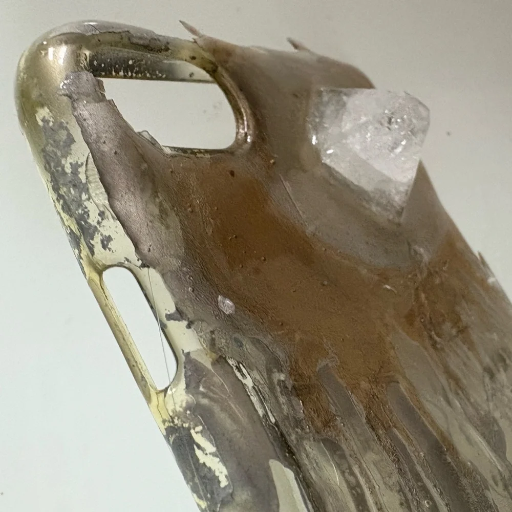 ADINA MILLS amazing OOAK iPhone case Crystal gold paint iPhone 6 / 6S